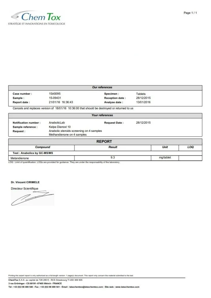 dianoxyl 10 lab report 2016-01-13